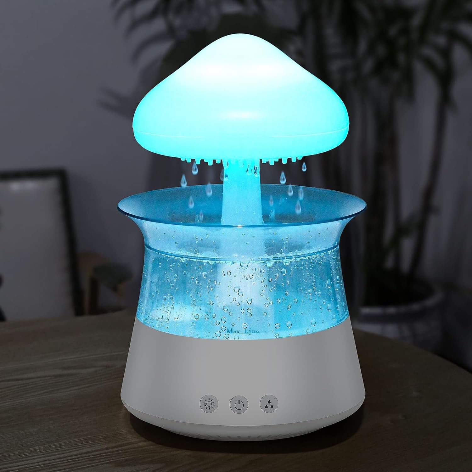 Rain Cloud Humidificador, Humidificador De Sonido En Forma De Gota De Lluvia Y Difusor De Aceites Esenciales De Aromaterapia Con 7 Luces De Colores Nano Niebla, Ayuda a Dormir Y Relajarse (B)
