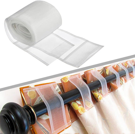 Hoonng Cinta Cortinas Para Barra Con Presilla Oculta, Transparente, Estilo 1, 3 Mtrs.